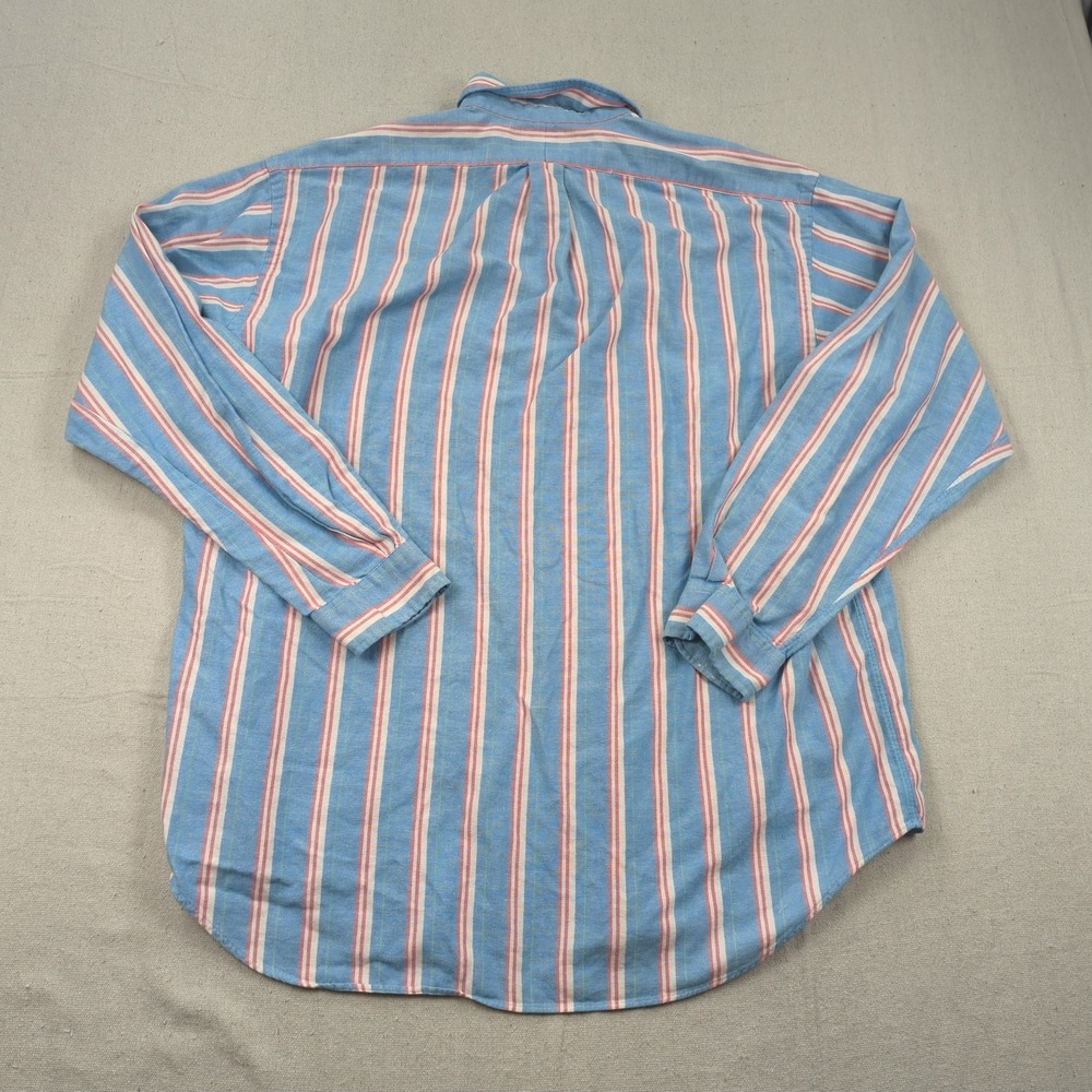 Vtg Polo Ralph Lauren Shirt Mens Extra Large Striped Blaire Cotton Linen Oxford - Picture 8 of 11